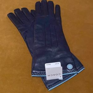 Women's cashmere lined leather gloves sz 8